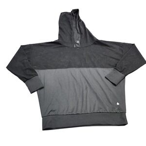 Cali Sport Hoodie Womens Medium Black Mesh Pullover Lightweight Activewear Top